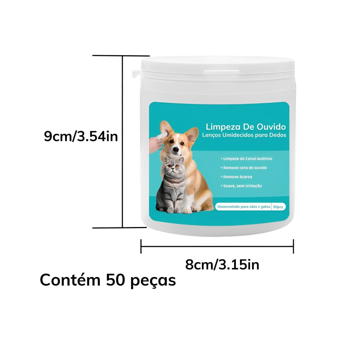 Lenços Umedecidos Para Limpeza de Ouvidos, Pets - Select